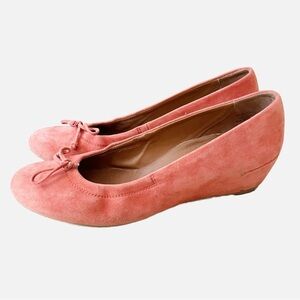 PAUL GREEN Munchen Coral Orange Pink Suede Wedge Sandals Shoes Size US Women’s 7